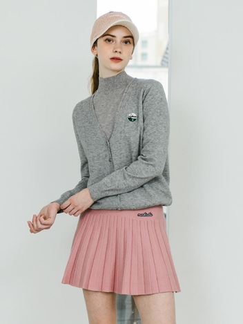 FLARED PLEATS SKIRT 플레어 플리츠 니트스커트_PINK