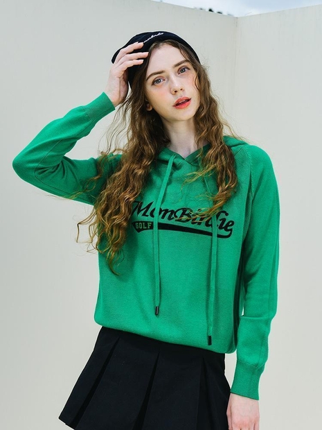 SOFT HOODED SWEATER 소프트 스포티 후드 니트_GREEN