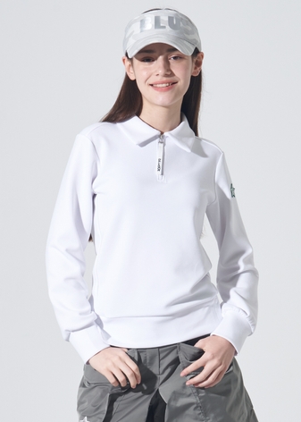 [BLUDOT] 볼륨 하프집업 카라티셔츠_WH