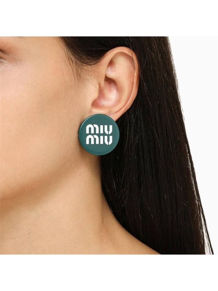 미우미우 Miu Miu Lagoon/white lobe earrings 5IO0632F8O