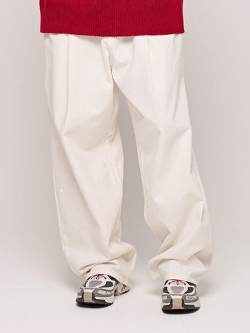 CB PINTUCK WIDE DENIM PANTS (IVORY)