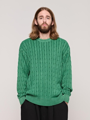 CB PIGMENT CABLE ROUND KNIT (GREEN)