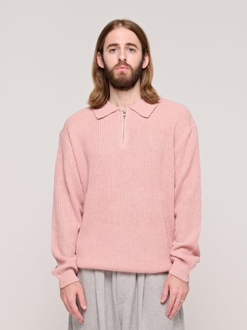 CB HACHI ZIP UP COLLAR KNIT (PINK)
