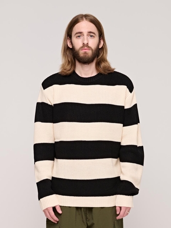 CB STRIPE ROUND KNIT (BLACK)
