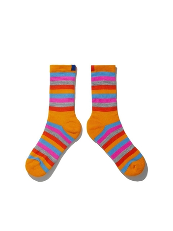 KULE THE WOMENS STRIPE SOCK - ORANGE MULTI
