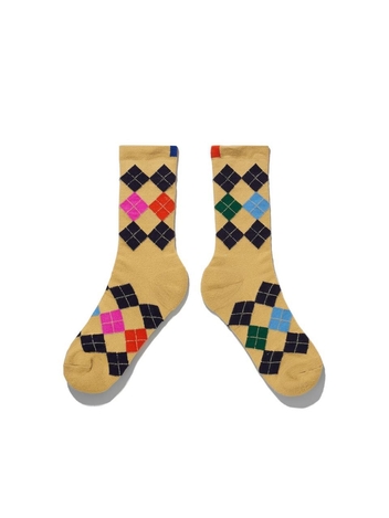 KULE THE WOMENS ARGYLE SOCK - KHAKI