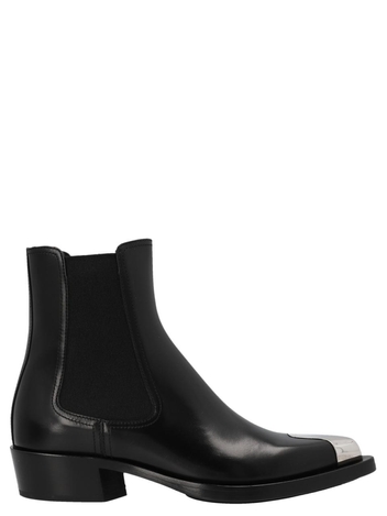 알렉산더 맥퀸 Metal toe cap booties 718854WHSWE1081