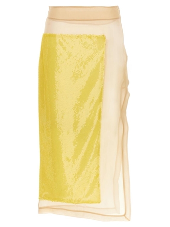 어웨이크 모드 Sequin long skirt S05GT14BEIGEYELLOW