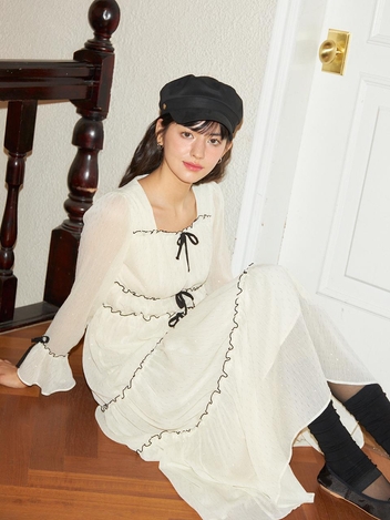 Glitter Chiffon Princess Dress_ Ivory