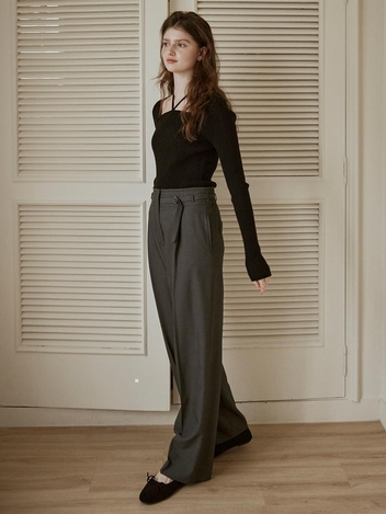 [HUNCH] Wool blend highwaist pintuck pants (2color)