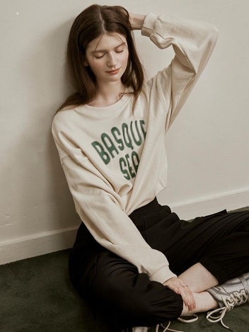 [HUNCH] Banding shirring crop sweatshirt (2color)