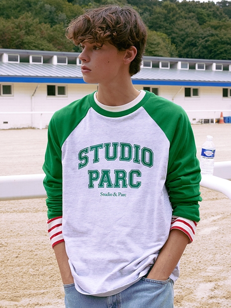 (MEN) Studio Parc Raglan Long Sleeve T-Shirt_Green
