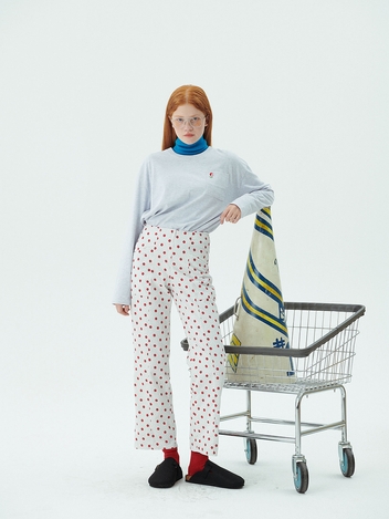 Floral Corduroy Pants_White