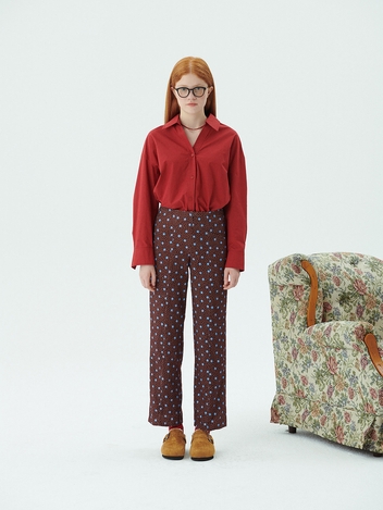 Floral Corduroy Pants_Brown