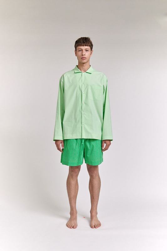 [Hanssem] 100% Cotton Pajamas for Unisex (Mint/Striped-Green)