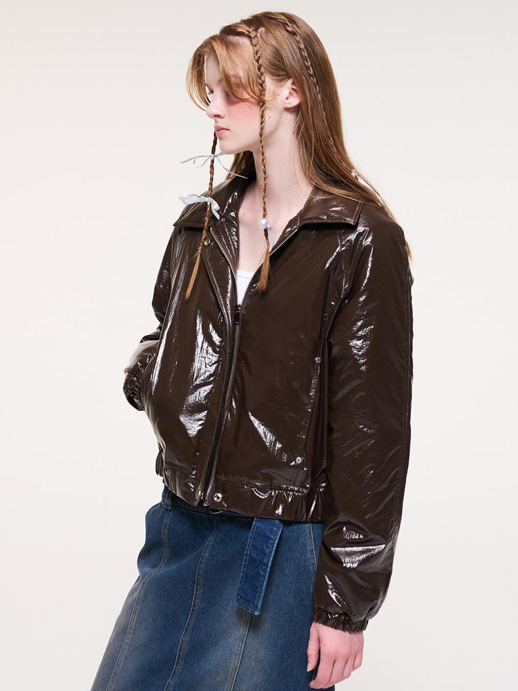 Coating Bomber Jacket, Brown