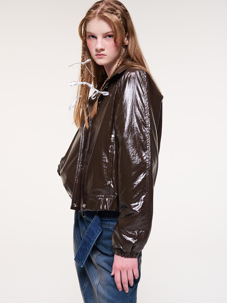 Coating Bomber Jacket, Brown