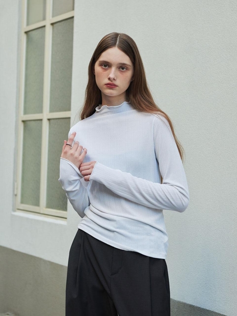 Half neck see-through Top (White)
