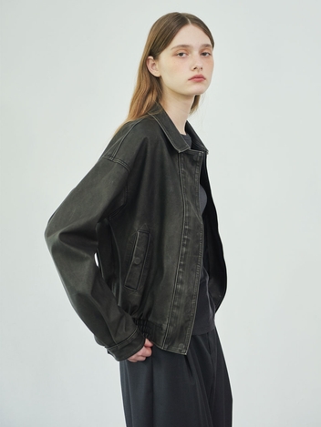  Eco Leather washing blouson (Black)