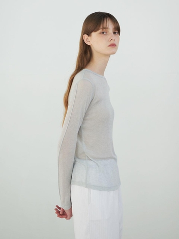 Pintuck Long Sleeve T-Shirts (Sky Blue)