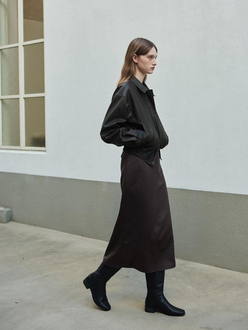 Satin maxi skirt (Wine)