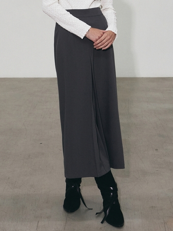INVERTED BANDING LONG SKIRT_CHARCOAL