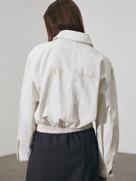 NICOLE WASHED DENIM BLOUSON_CREAM