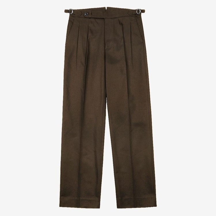 Reve Cotton Washed Trousers (Brown)