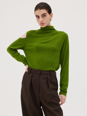 Cash Wool Turtleneck In Green