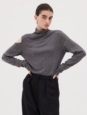 Cash Wool Turtleneck In Charcoal
