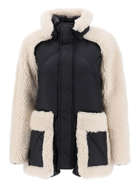 사카이 Sacai convertible jacket in ripstop and faux shearling 23 06857