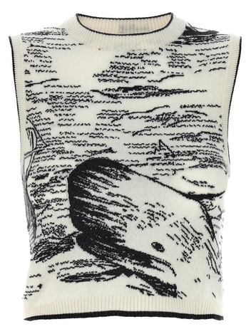 톰 브라운 Nautical Toile Gilet White/Black FKV167AY2001980