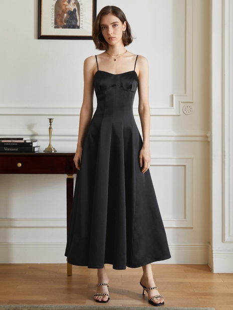 (10/4일 예약배송)YY_Slim satin long dress
