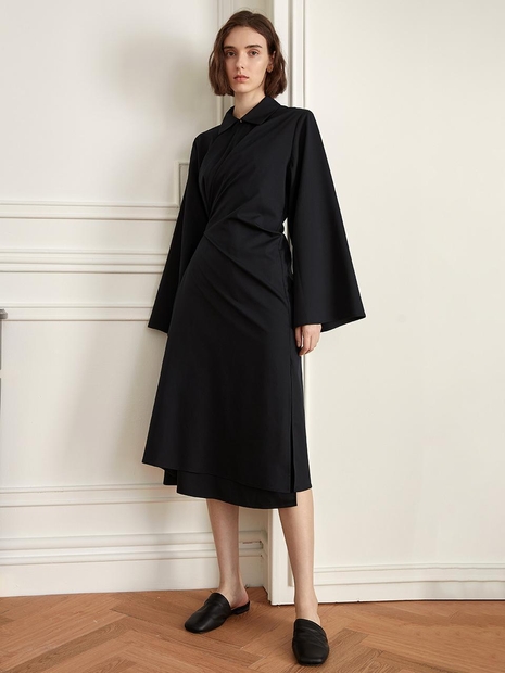 (10/4일 예약배송)YY_Vintage wide slim waist dress