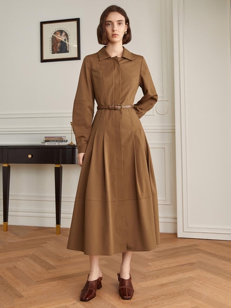 (10/4일 예약배송)YY_Roman holiday pleated shirt dress