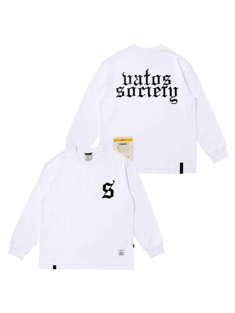 OLD LETTER  OVERSIZED LONG SLEEVES T-SHIRTS WHITE