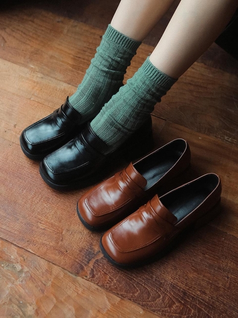 cbb349 square loafer pumps _ 2colors