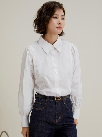 [10/6 예약배송] LS _Puff long sleeved shirt_WHITE