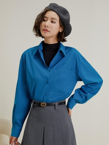 [10/6 예약배송] LS _Blue long sleeved shirt