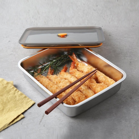 [레벤호프]전자레인지 스텐 밀폐용기(직사각1600ml)