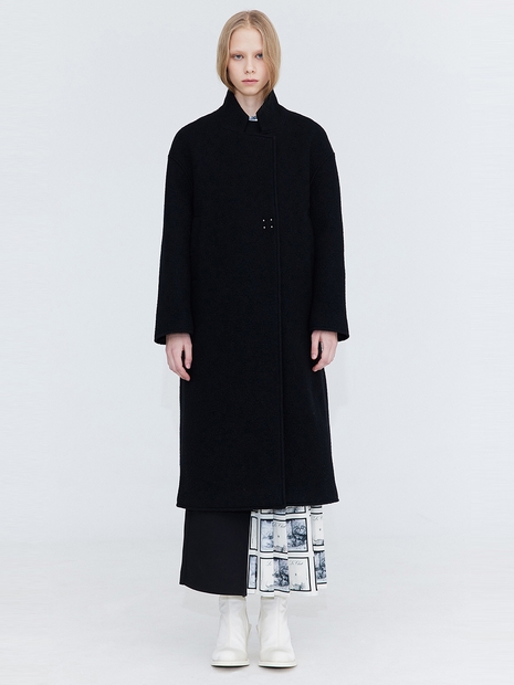 High Neck Wool Coat_Black