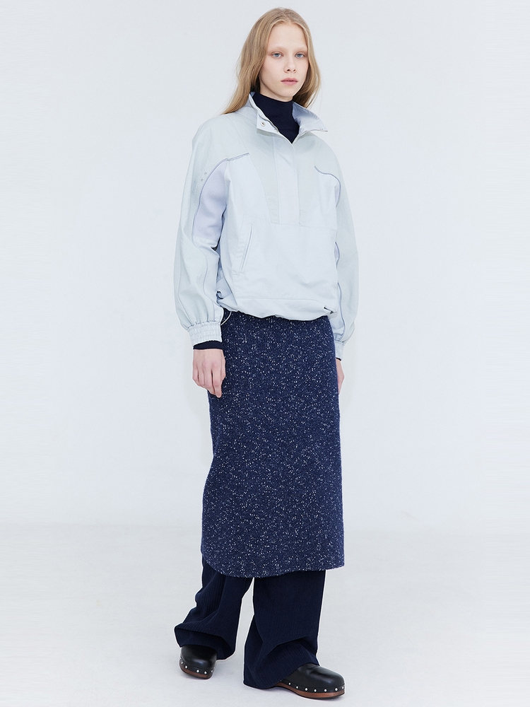 Knit Banding Skirt_Navy