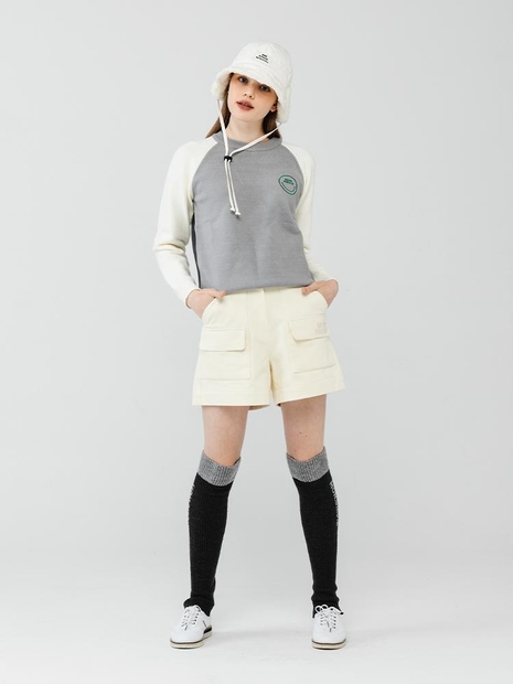 Fleece Twill Pocket Shorts 피치기모 포켓숏츠_IVORY
