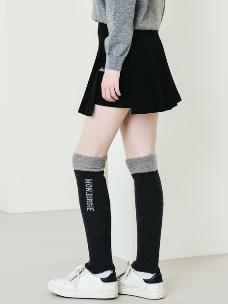 MONBIRDIE LOGO KNITED LEG WARMER 로고 레그워머_GREY
