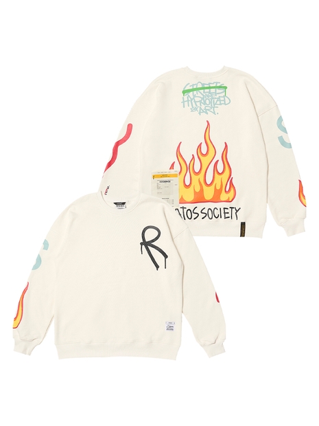 FIRE OVERSIZED CREWNECK IVORY