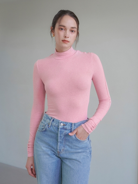 BASIC HALF TURTLE NECK TOP_5COLOR