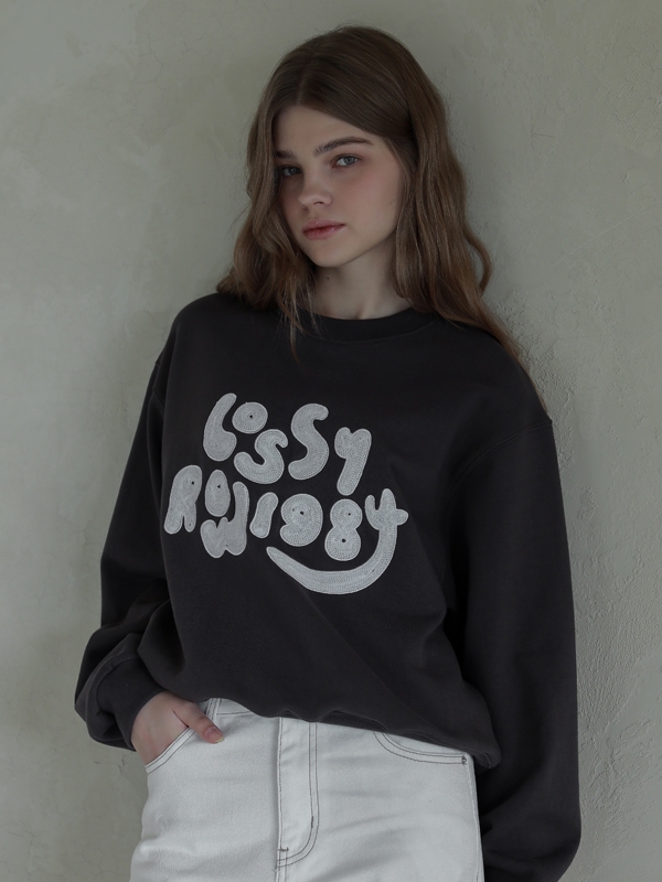 Lossy 1984 Handstitch Sweatshirt_charcoal