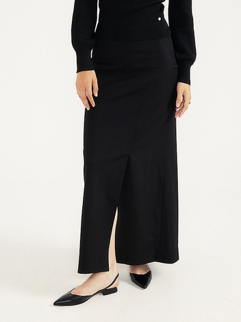 Wool Maxi Skirt (black)