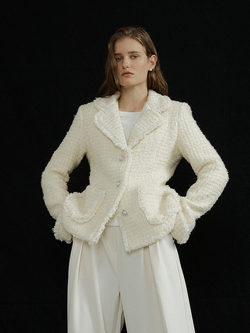 Glitter wool jacket (ivory)