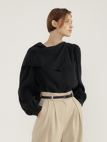 Muffler blouse (black)